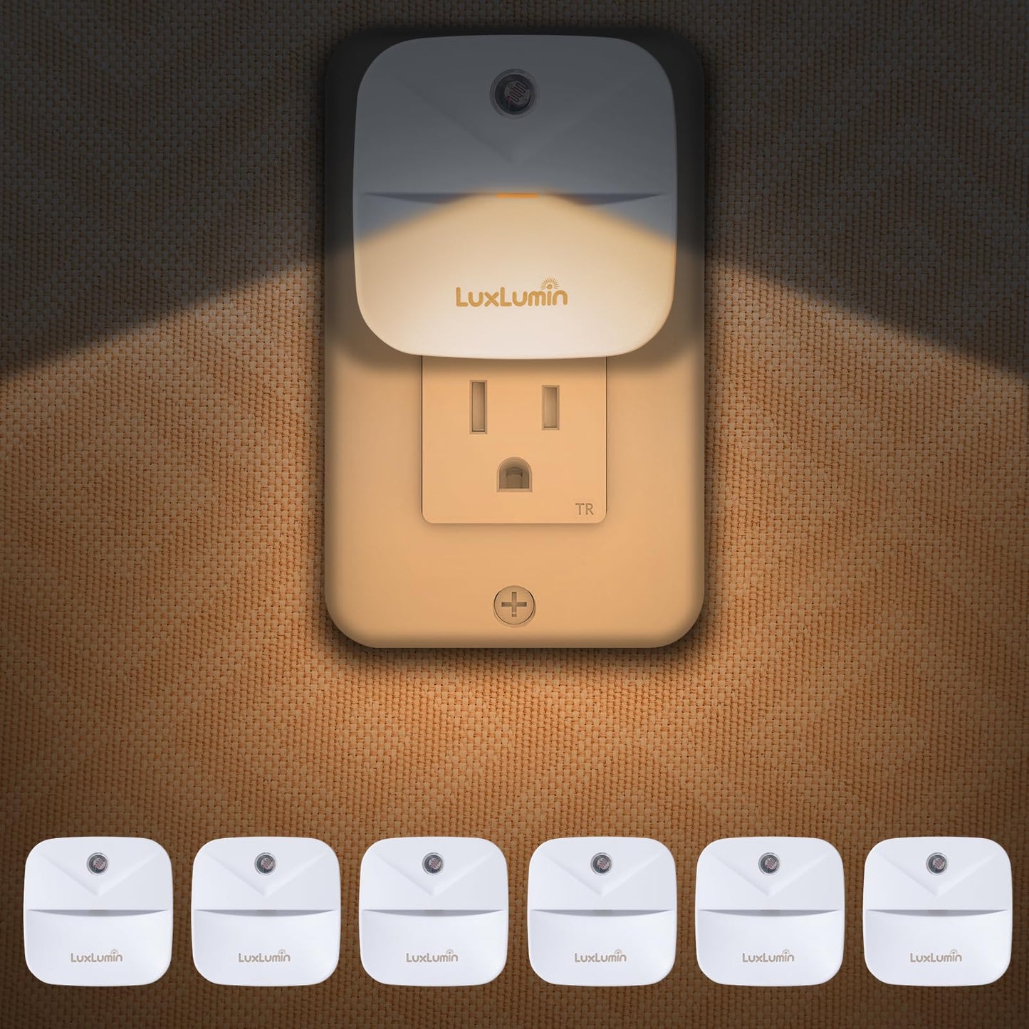LED Night Lights Plug into Wall with Dusk-to-Dawn Sensor, Automatically Turn on and Off,Night Light for Kids,Bedroom,Bathroom,Stairs, White, 6 Packs