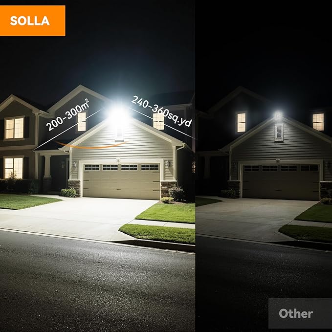 300W LED Outdoor Flood Light, 30000LM Super Bright Stadium Light, 6000K Daylight White, IP66 Waterproof 3 Heads Adjustable Outdoor Floodlights for Backyard, Court, Garden