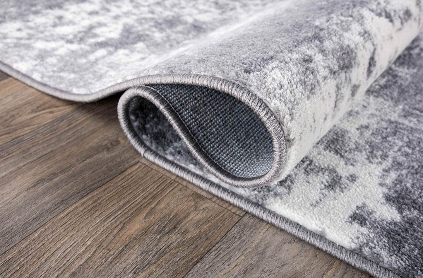 Rugshop Modern Distressed Gray Abstract Area Rug Bohemian Inspired Watercolor for Living Room, Dining Room and Office 7'10" x 10'