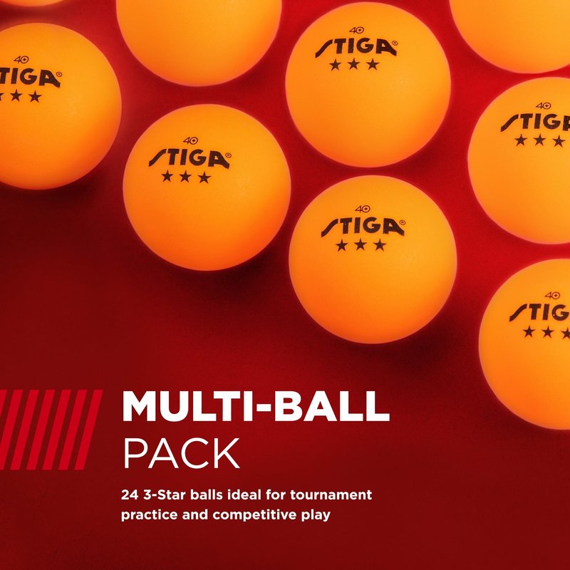 STIGA 24pk 3-Star Ping Pong Balls - USATT Approved Tournament Quality - ITTF Regulation Size & Weight - Durable, Tournament Table Tennis Balls