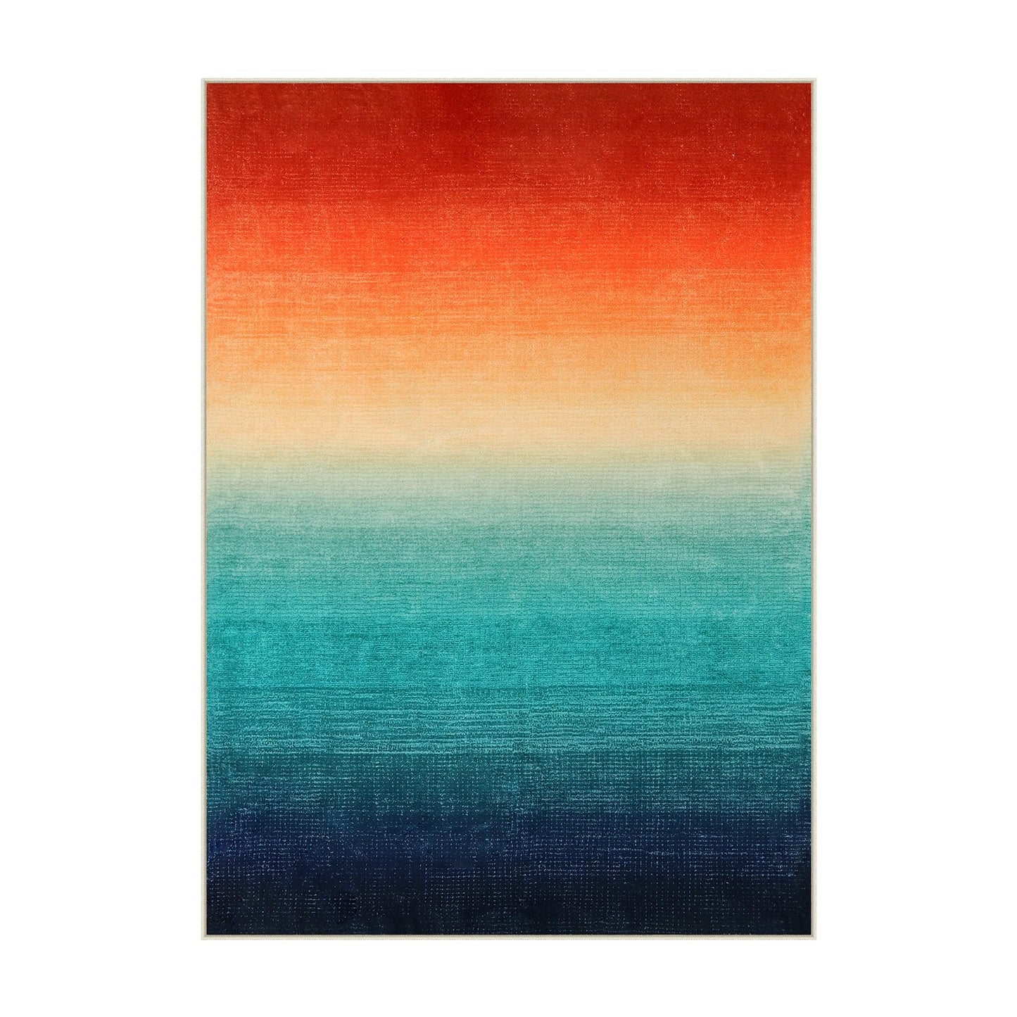 Wonnitar Colorful Area Rug 5x7, Washable Modern Ombre Christmas Rugs for Living Room, Abstract Non-Slip Dining Room Throw Mat, Non-Skid Soft Print Carpet for Bedside Entry Kitchen (Colorful, 5'x7')