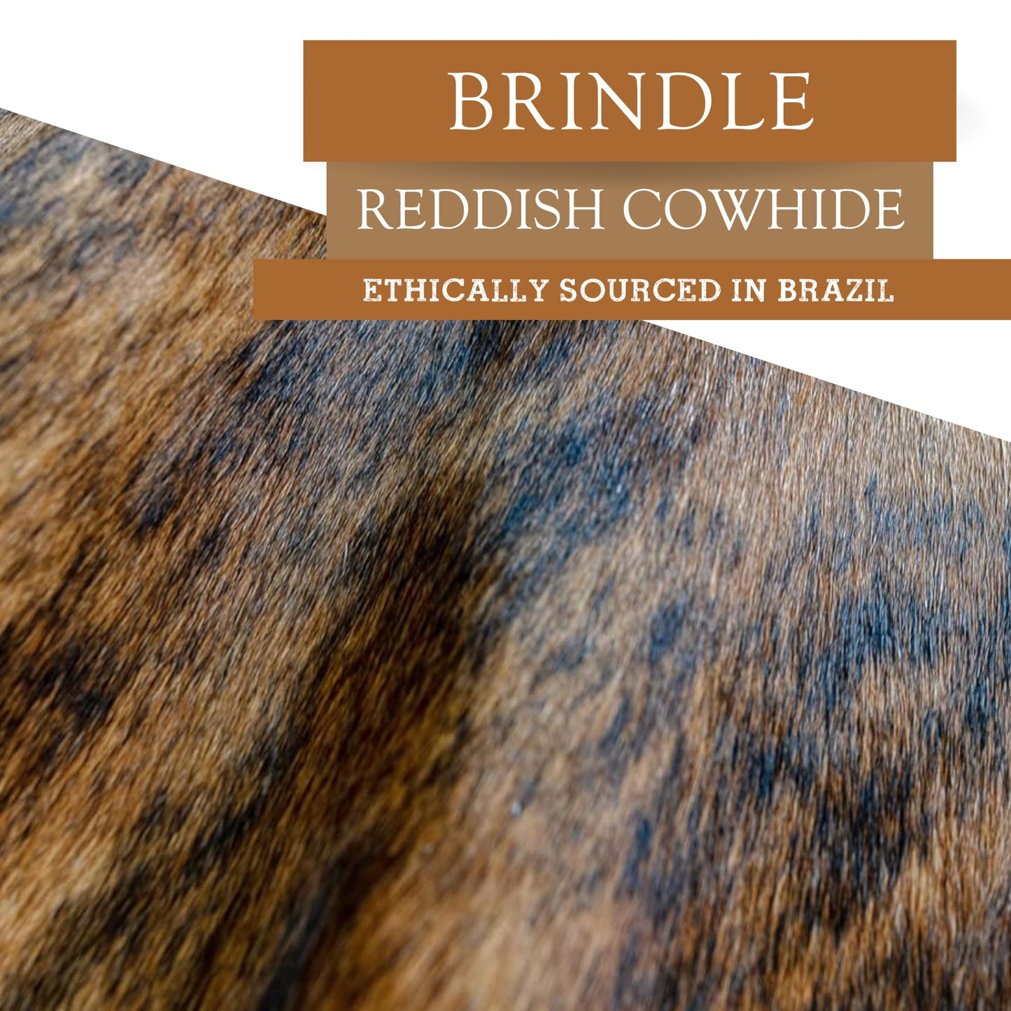 Sunshine Cowhides 100% Genuine Brindle Reddish Cowhide Rug - Modern Style Animal Skin Rug & Floor Carpet for Living Room, Bedroom, Kitchen & More - Large (6x6-7ft)