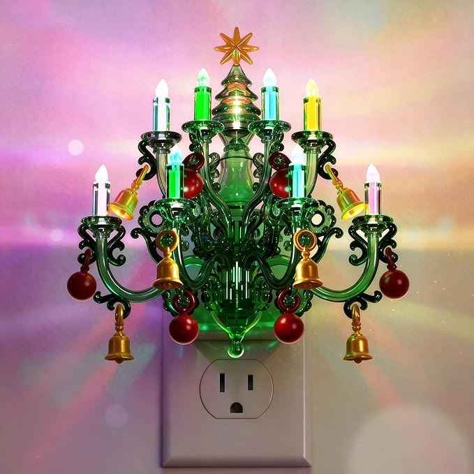 L LOHAS LED Christmas Night Light, Plug in Night Light with Dusk to Dawn Sensor, 3 Brightness Adjustable and RGB Mode, Ideal Nightlight for Christmas Home Decor