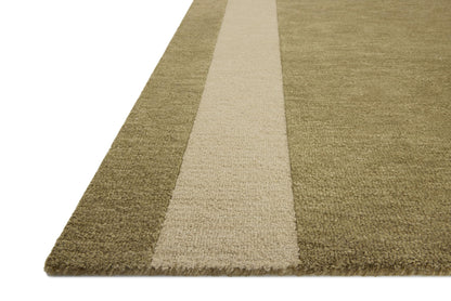 Loloi Leanne Ford Craven Collection CVN-01 Light Olive/Oatmeal 2'-6" x 7'-6" Runner Rug Geometrical, Patterned, Neutral, Hallway, Kitchen, Mudroom, and Bathroom