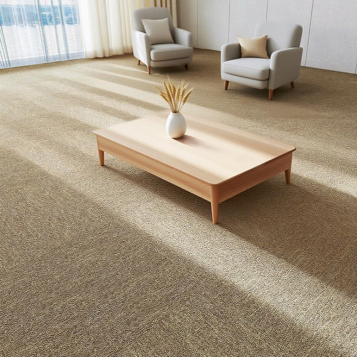 12-Pack Carpet Tiles & Squares (32 Sq Ft) | 20"x20" Commercial Grade with 0.24" Pile | Non-Slip PVC Backing & Polypropylene Face for Easy DIY Installation (Camel)