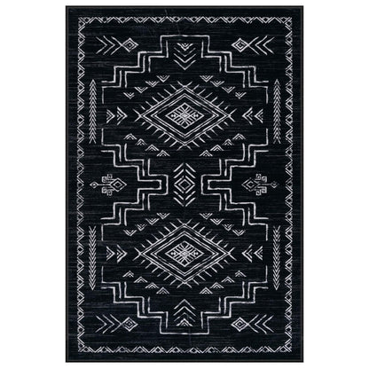 STARUIA Washable 8x10 Black and White Area Rug for Living Room, Western Aztec Tribal Moroccan Area Rug, Boys Neutral Rug for Bedroom, Non-Slip Large Carpet Under Dining Table Home Office
