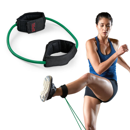 SPRI Xercuff Leg Resistance Band Exercise Cord with Non-Slip Padded Ankle Cuffs (All Bands Sold Separately) Portable for the Gym or At Home Workout Equipment