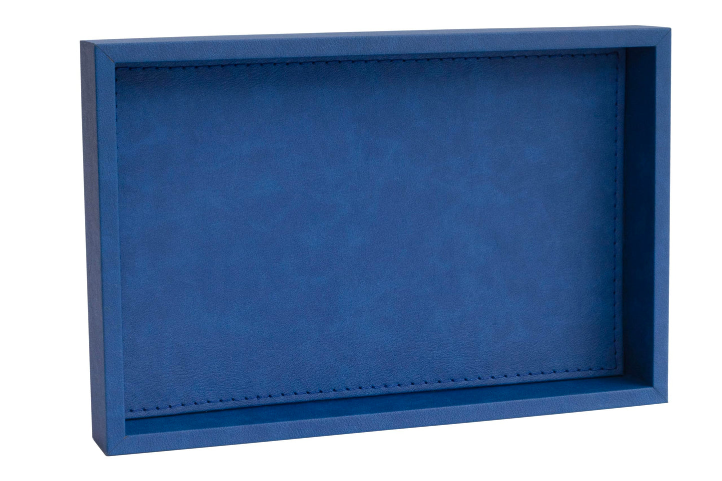 MOENA Faux Leather Tray – Elegant & Versatile Organizer for Home, Office, and Yacht (Matte Cobalt Blue, Small)