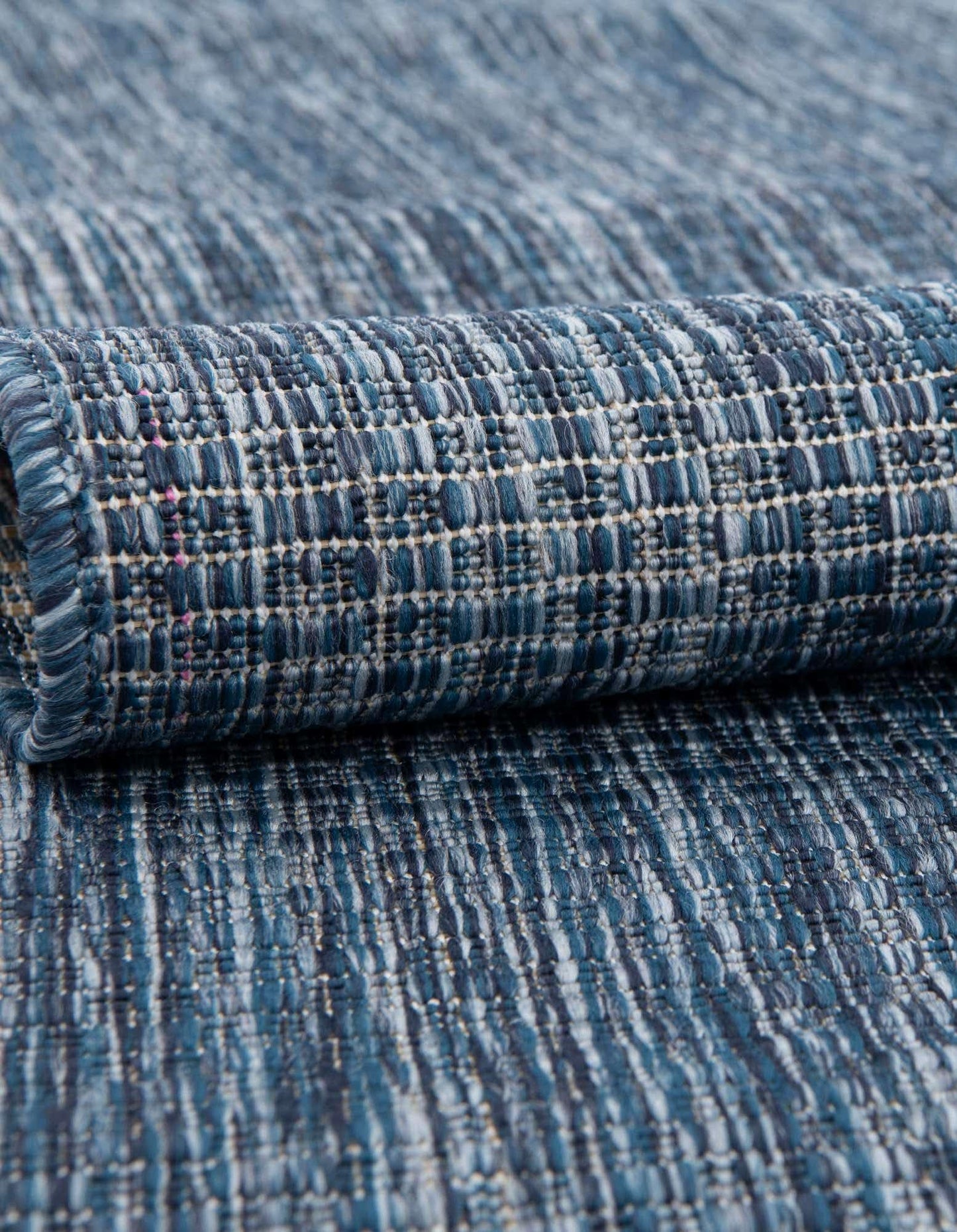Unique Loom Outdoor Solid Collection Area Rug (2' 7" x 10' Runner Blue/Navy Blue)