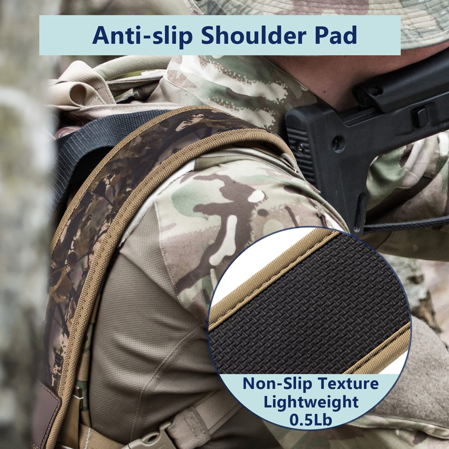 EZshoot Rifle Sling Shotgun Sling with Swivels, Gun Sling Comfortable Neoprene Padded, Two Point Sling Rifle Strap Shoulder Length Adjustable for Outdoors Camo Khaki