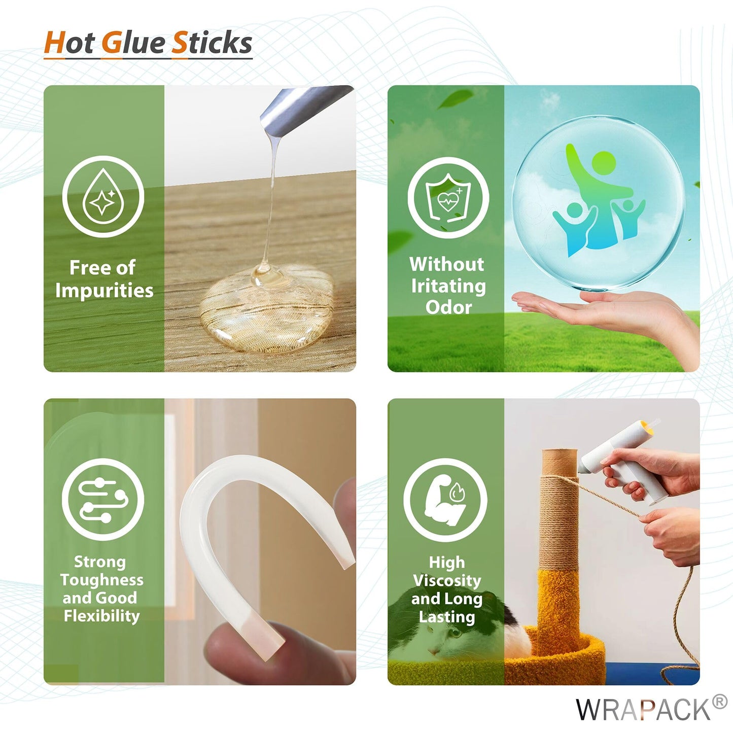 Hot Glue Sticks, Mini Glue Sticks for Glue Gun Low High Temp, Clear Small Glue Sticks Bulk for Crafts DIY and Repairs, 0.27'' x 4'', Pack of 50
