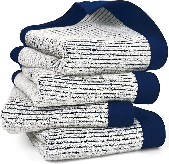 Cleanbear Hand Towels for Bathroom Set of 4, Jacquard Weave Bath Hand Towels
