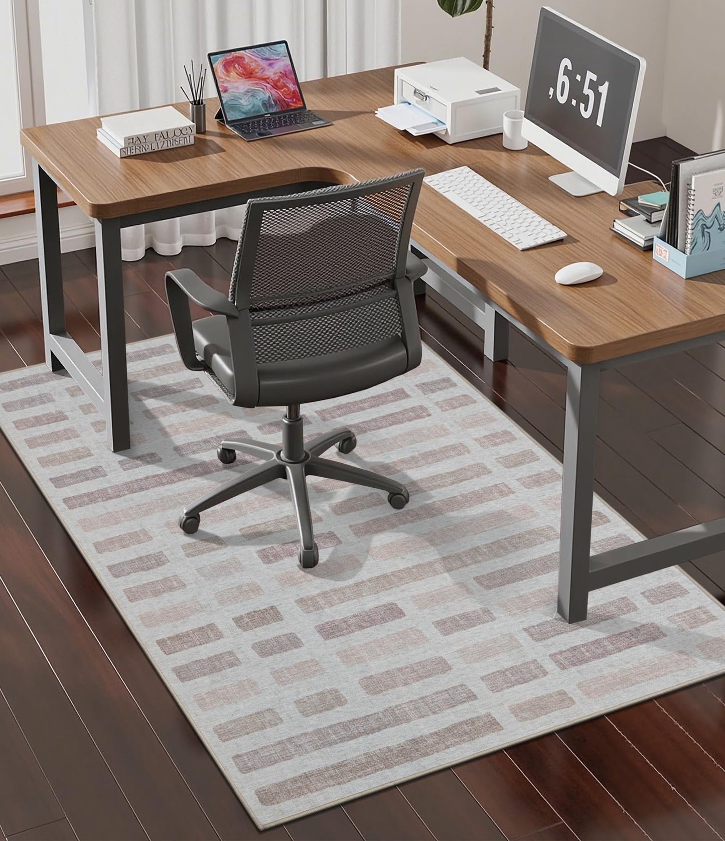 chakme Office Chair Mat for Hardwood Floor, 48"x36" Easy Glide Computer Desk Mat Protector for Rolling Chair Under Desk Rug Nonslip Backing, Machine Wash, (Plaid)