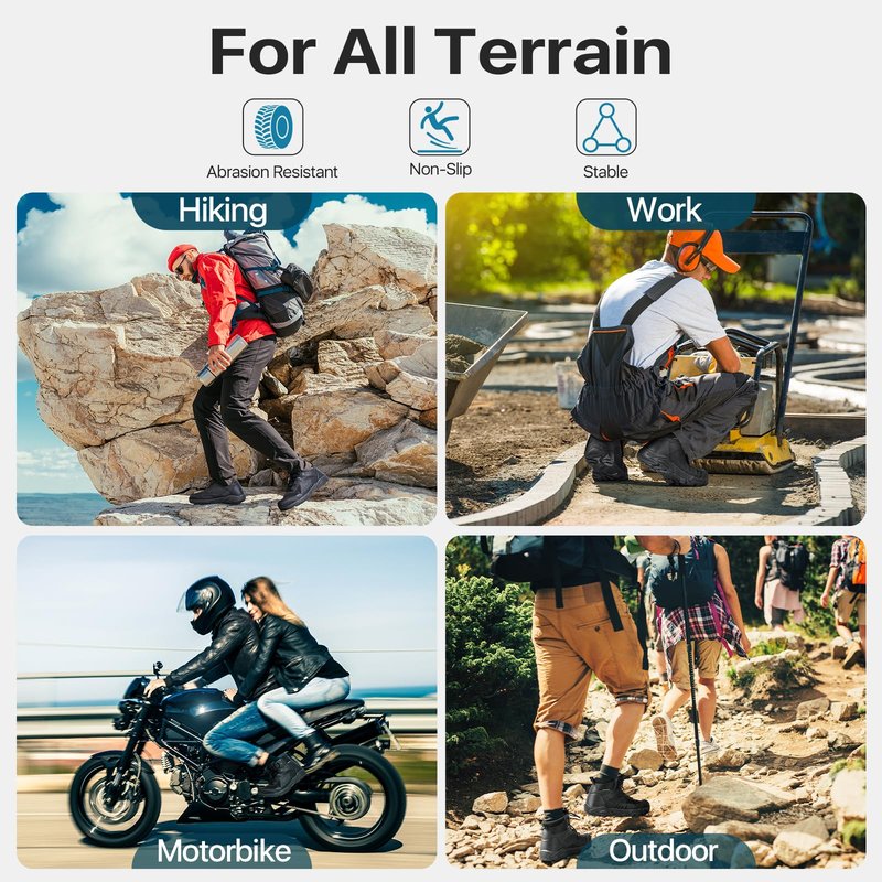 FREE SOLDIER Men's Waterproof Hiking Boots Lightweight Outdoor Mid Trekking Climbing Boots Men(Tan 12)