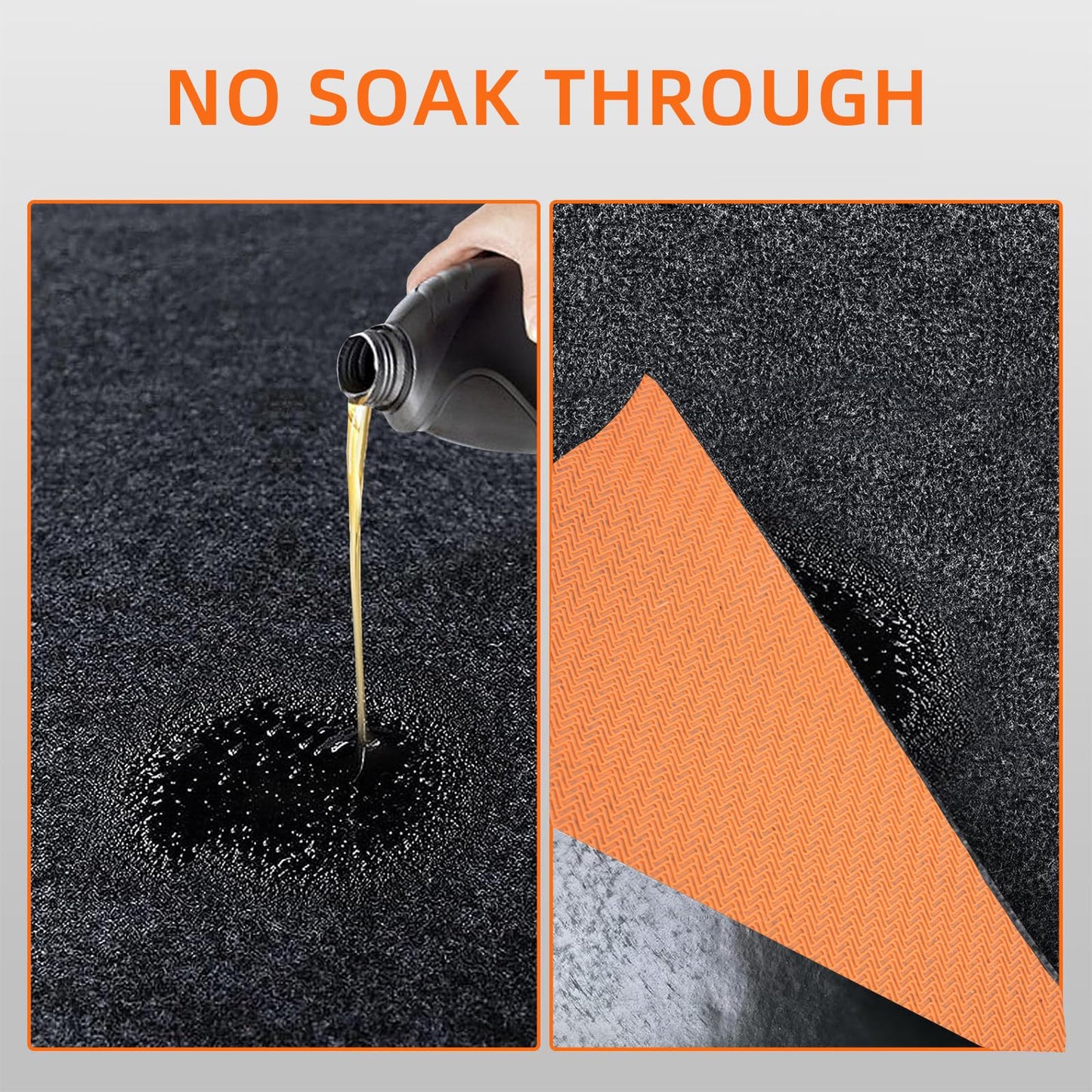 LMRSTOO Garage mats for Floor Upgraded, 17 x 7.4 Ft, Garage Floor mats for Under car, Oil Spill mat, Absorb Oil Quickly，Reusable, Protects Floor 3mm TPR Non-Slip Thickening