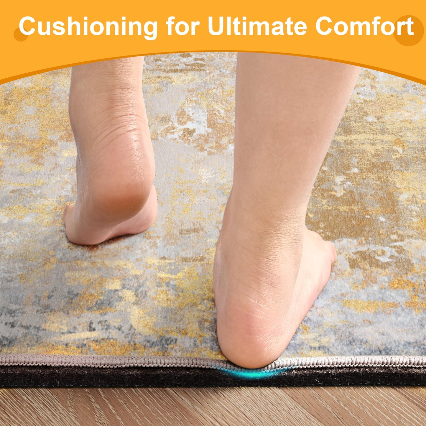5x7 Non Slip Rug Pad Gripper, 1/4" Thick Cushioned Carpet Pads for Hardwood Floors, Felt and Silicone Backing, Under Area Rugs Anti Skid Mat Keep Rugs in Place