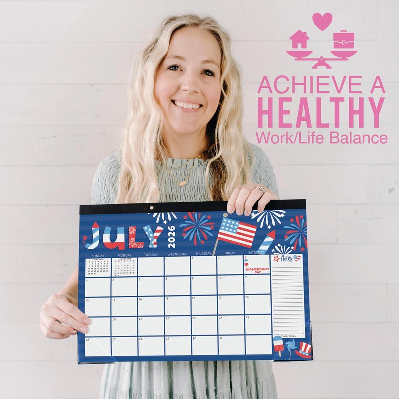 Large Teacher Desk Calendar 2026-2027 - 18-Month Desktop Calendar for Home, Office & Classroom | Cute Teacher Gifts