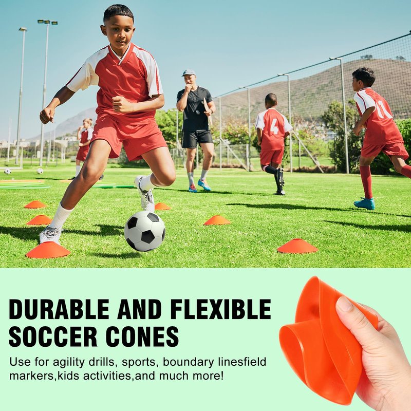 SMTPDT Agility Hurdles Training Equipment - 5 Speed Hurdles and 10 Soccer Cones with Carrying Bag for Soccer, Football, and Track Drills, Ideal for Athletes Speed and Agility Training