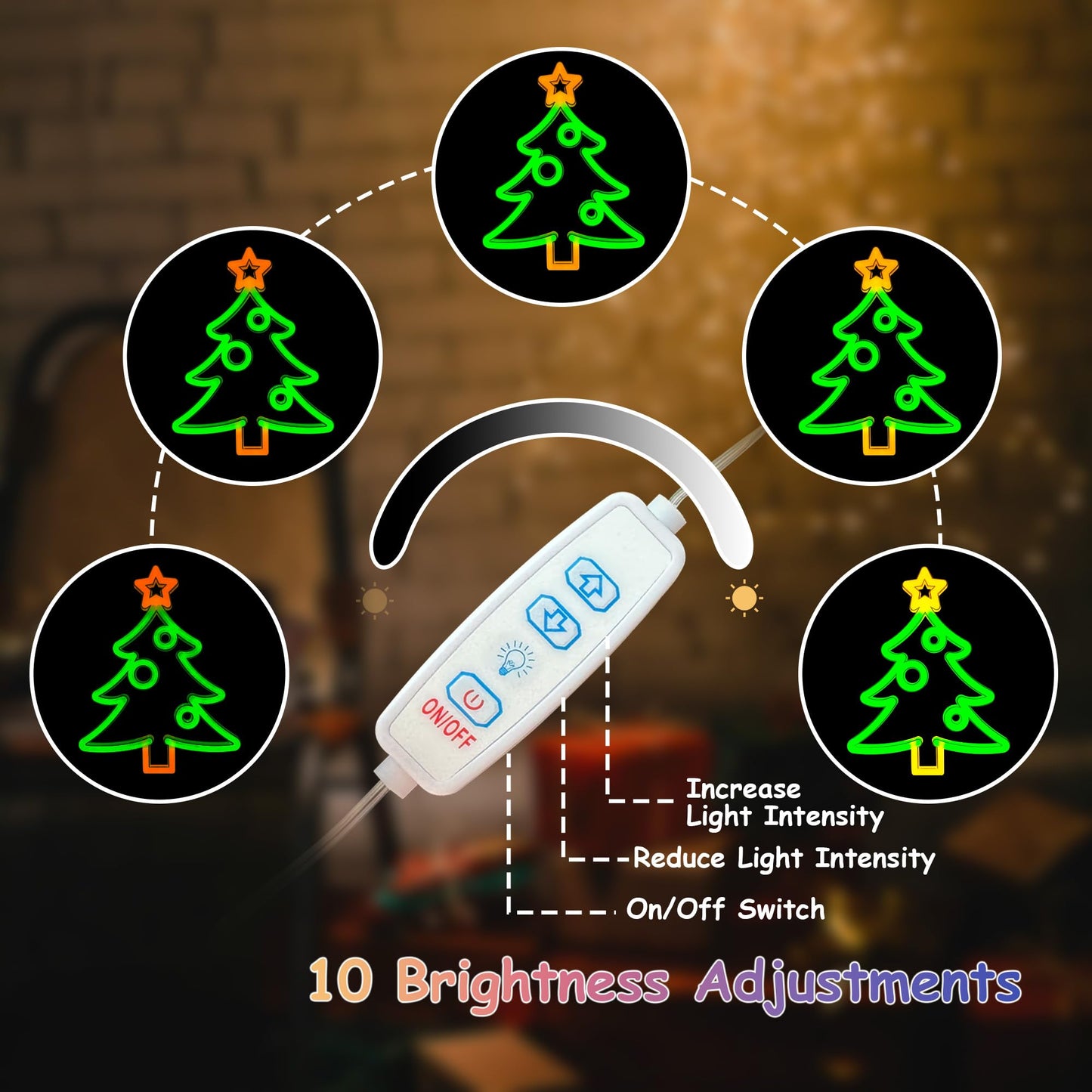 Christmas Tree Neon Signs,Adjustable Brightness Led Lights Sign Christmas Decorations,USB Powered Neon Sign for Wall Decor Xmas Gifts Home