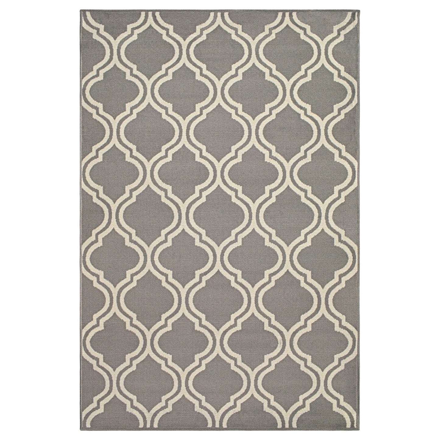 SUPERIOR Indoor Area Rug, Jute Backing Rugs, Modern Floor Decor for Entryway, Hallway, Kitchen, Office, Bedroom, Living Room, Dining Room, Nursery, Elegant Double Trellis, 8' x 10', Grey