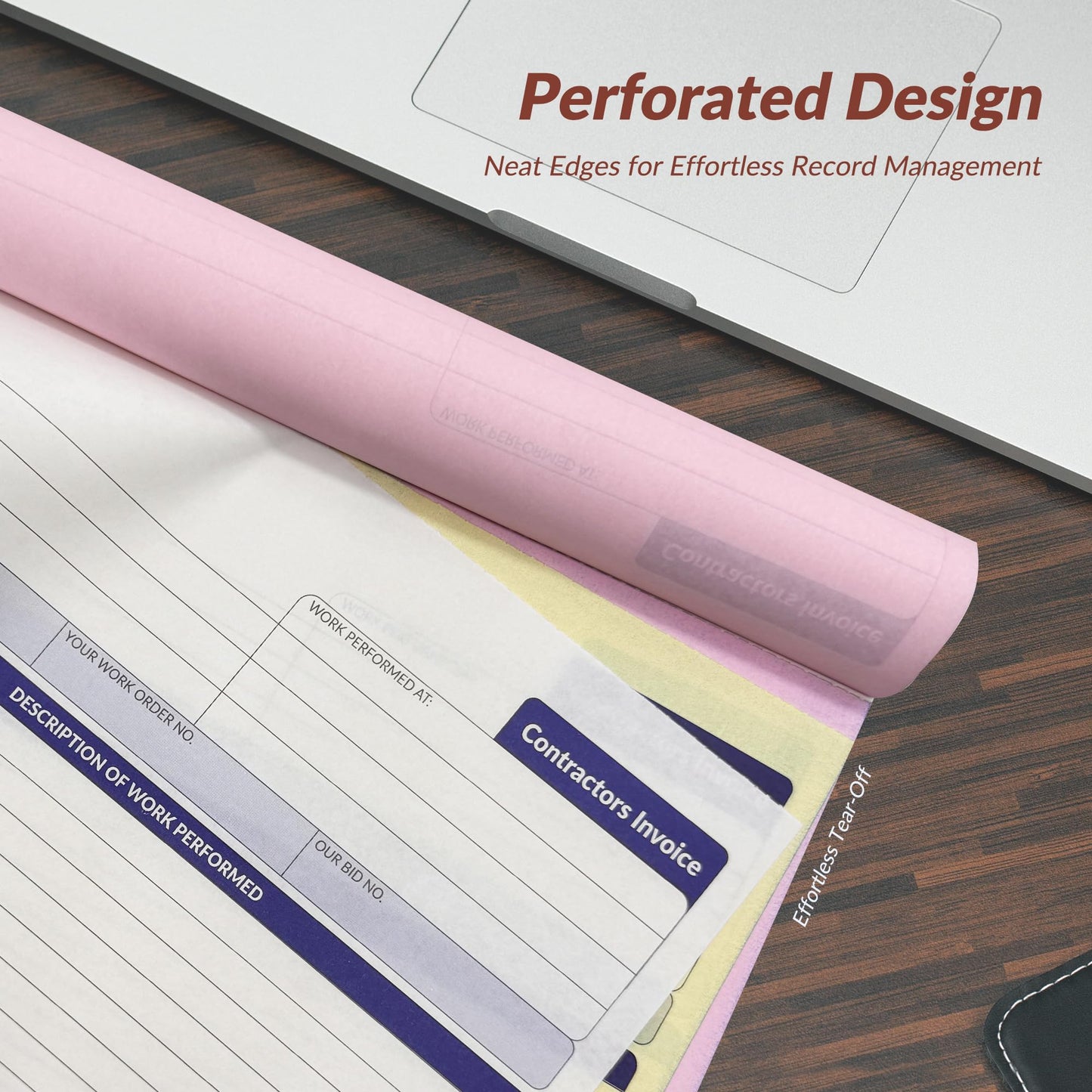 Harfesto Large Contractor Invoice Book, Invoice Receipt Book for Small Business, 3 Part Carbonless Work Order Estimate Forms, 8x11 in, 50 Sets