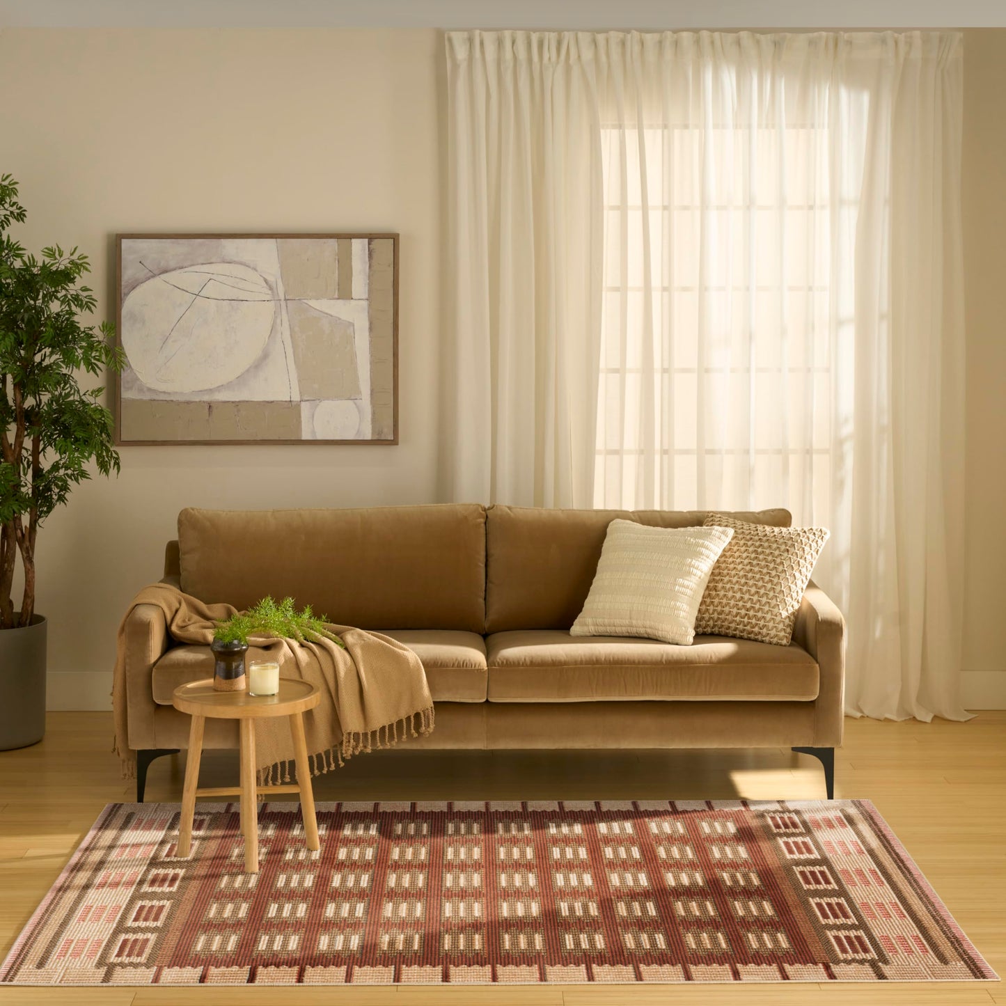 Nourison Home Nordic Rust 4' x 6' Area Rug - Easy Clean, Non Shedding, Bed Room, Living Room, Dining Room, Kitchen (4' x 6')