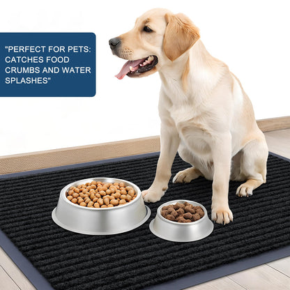 OLANLY Front Door Mat Indoor Outdoor Entrance, Waterproof Heavy Duty Doormat, Fade Resistant, Low Profile, Easy Clean Patio Porch Welcome Floor Mats for Entry, 29.5x17, Black