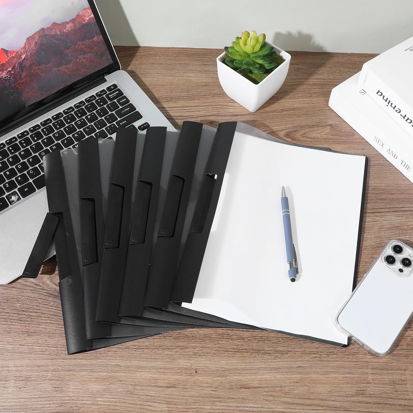 30 Pack Clear Report Covers with Clip Presentation Folders Transparent Front Cover Portfolio Folder Resume Folder Interview Report Folders for Letter Size (11.4 x 9 Inch)