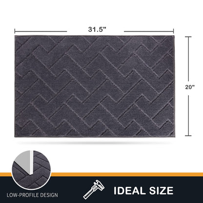 PURRUGS Dirt Trapping Door Mat 20" x 31.5", Non-Slip Machine Washable Entry Rug, Dog Doormat, Indoor Front Door Mat, Super Absorbent Entryway Rug for Muddy Shoes & Paws, Grey