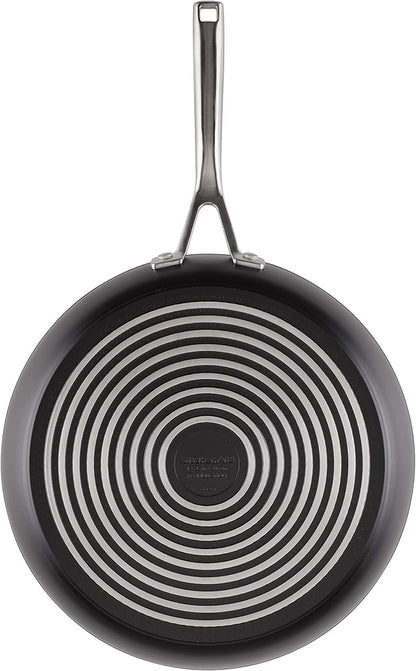 KitchenAid Hard-Anodized Induction Nonstick Frying Pan with Lid, 12.25-Inch, Matte Black