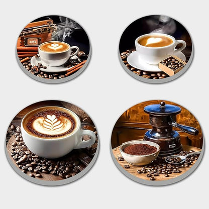 Coffee Stove Burner Covers, Dining Room Gas Stove Burner Covers 8 ＆10 Inches Stove Top Covers Electric Stove 4 Pcs Metal Stove Cover Gas Stove Top Covers, Cooktop Decorative,Home Kitchen Decorations