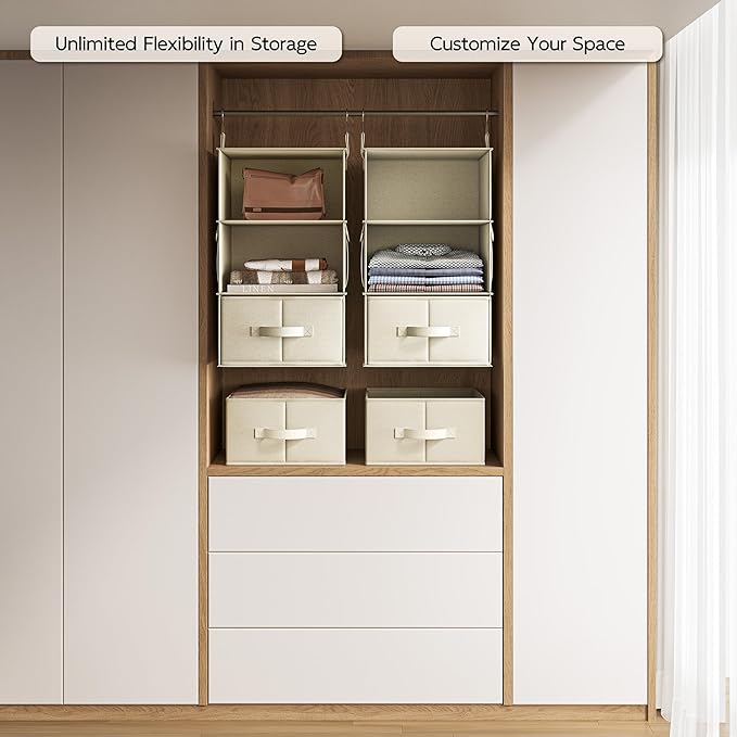 Vailando 3-Shelf Hanging Closet Organizer, Baby Clothes Storage and Organization