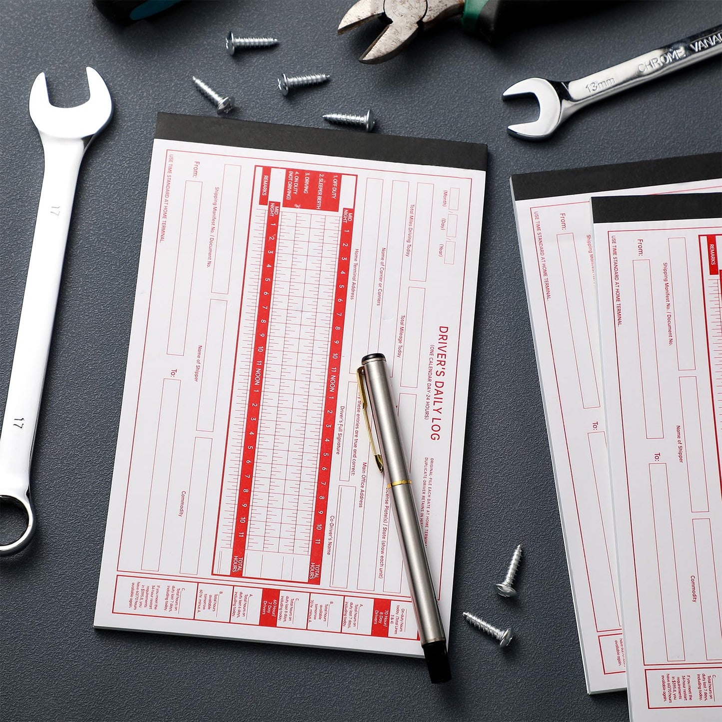 Weekgrat 10 Pack 2026 New Driver Daily Log Book 8.5" x 5.5" Log Book with Detailed Driver Vehicle Inspection Report Recap for Truck, 2-Ply Carbonless (Typical)