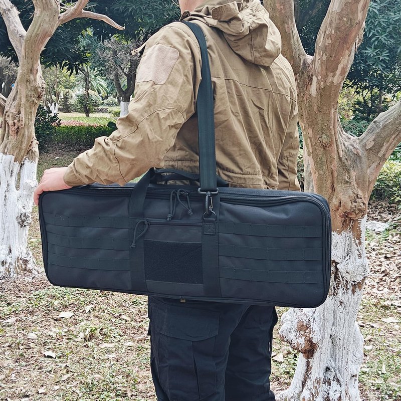 XTACER Tactical Bow Case MOLLE Recurve Takedown Bow Case Fully Padded Case (Black)