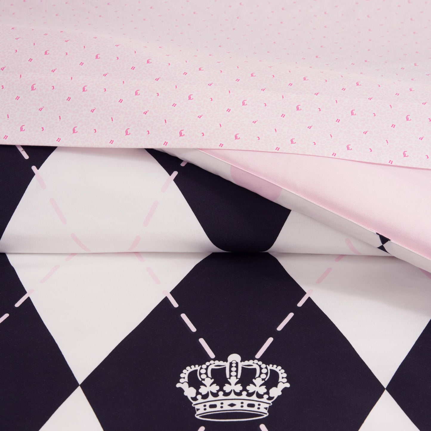 Juicy Couture Royal Argyle 8-Piece Reversible Bed in a Bag, Queen Designer Bedding Set
