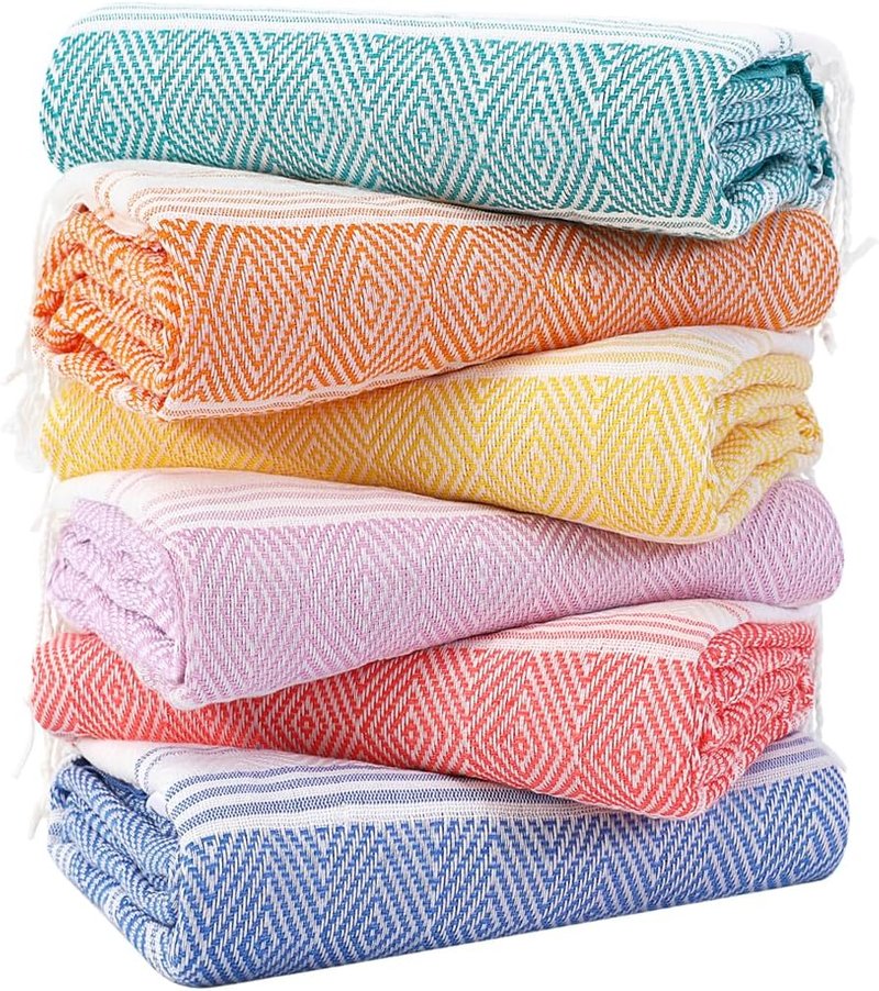Oversized Turkish Beach Towels Set - Quick Dry, Sand-Free | 74"x38" Extra Large Travel & Camping Essentials
