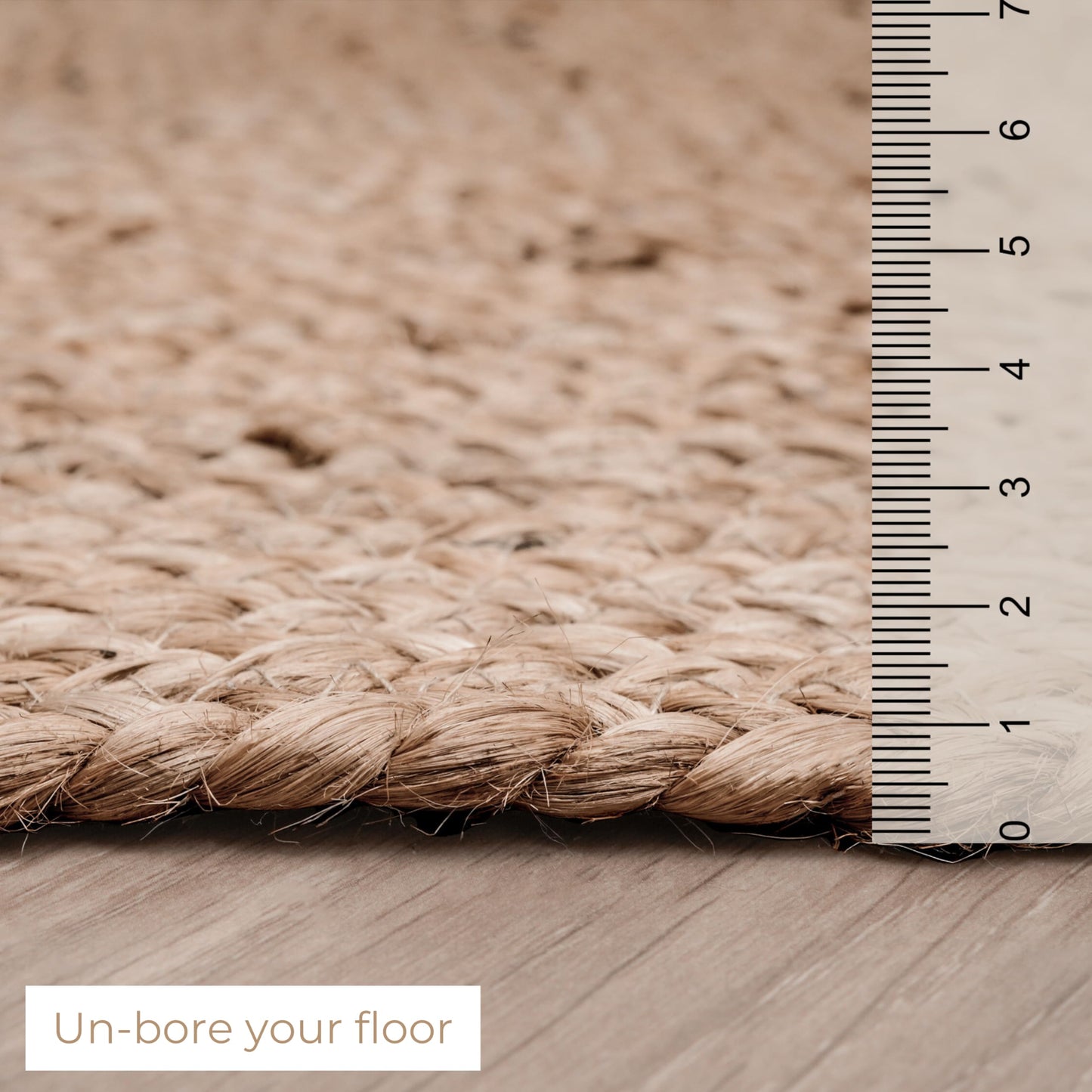 RAJRANG Large Woven Braided Jute Rug 8'x 10' - Natural Handwoven Reversible Braided Rectangle Area Rugs