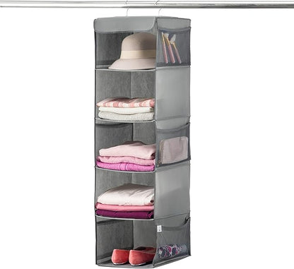 ZOBER Hanging Closet Organizer, 5-Shelf