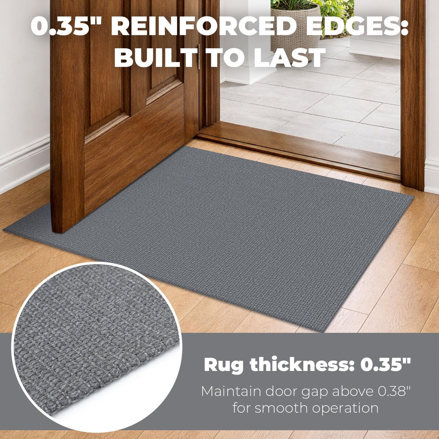 Lansny 2x3 Washable Area Rug Small Braided Cotton Entryway Rug with Non Slip Backing Kitchen Rugs Indoor Door Mat for Entrance Bathroom Foyer, Grey