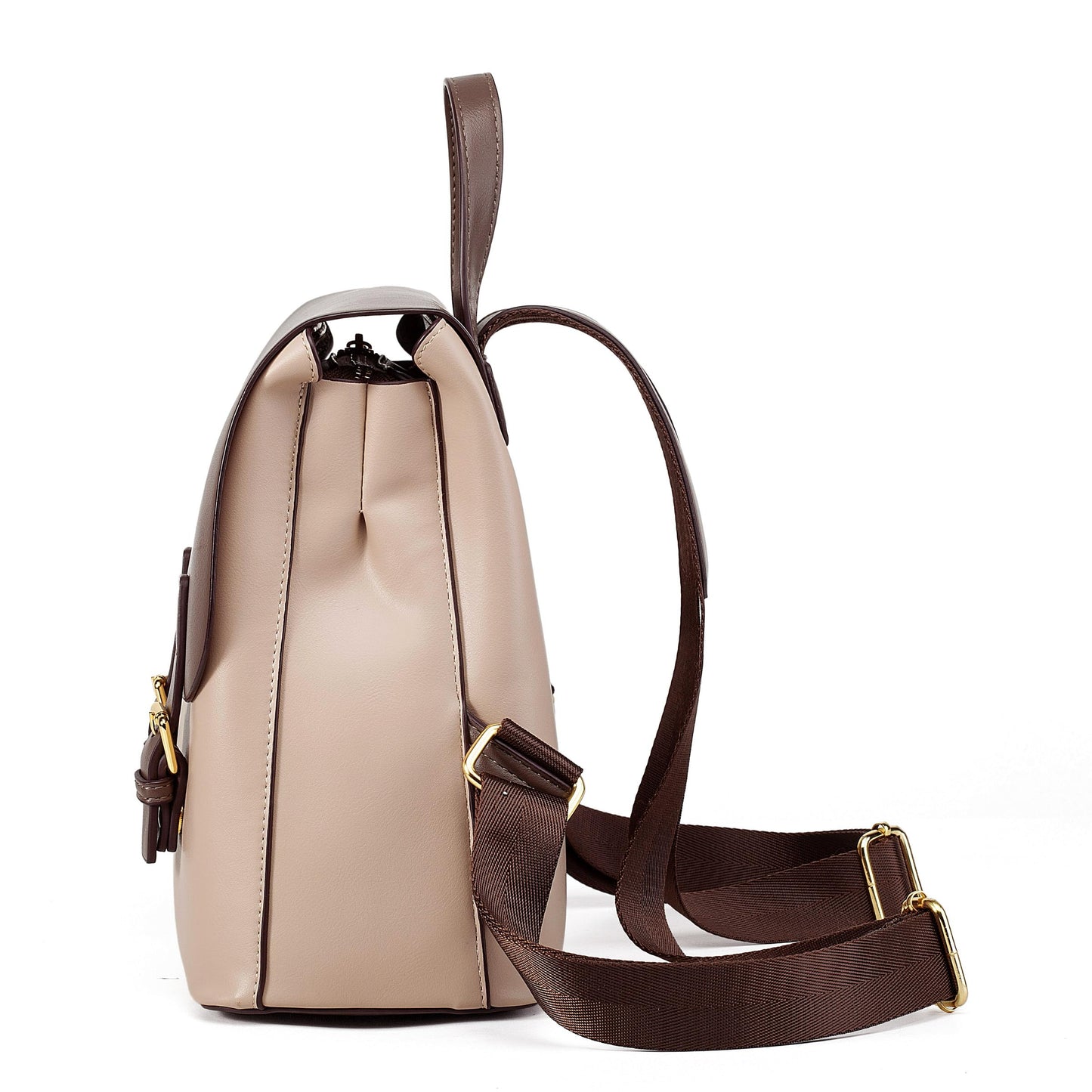 Chillpaper Small Leather Backpack Purse - Women's Retro Cute Kawaii Mini Backpack with Bowknot Charm (Vintage Brown Leather)