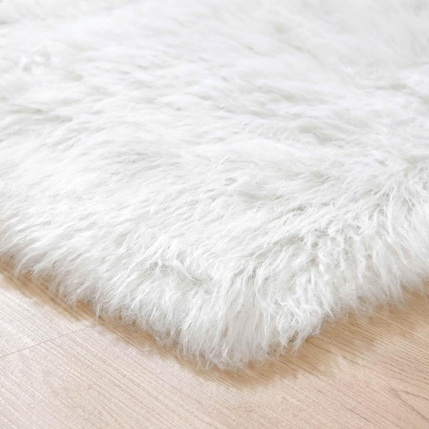 Goolela White Sheepskin Area Rug 9x12 Fluffy Fuzzy Furry Rug for Bedroom Living Room Faux Fur Shaggy Soft Rectangle