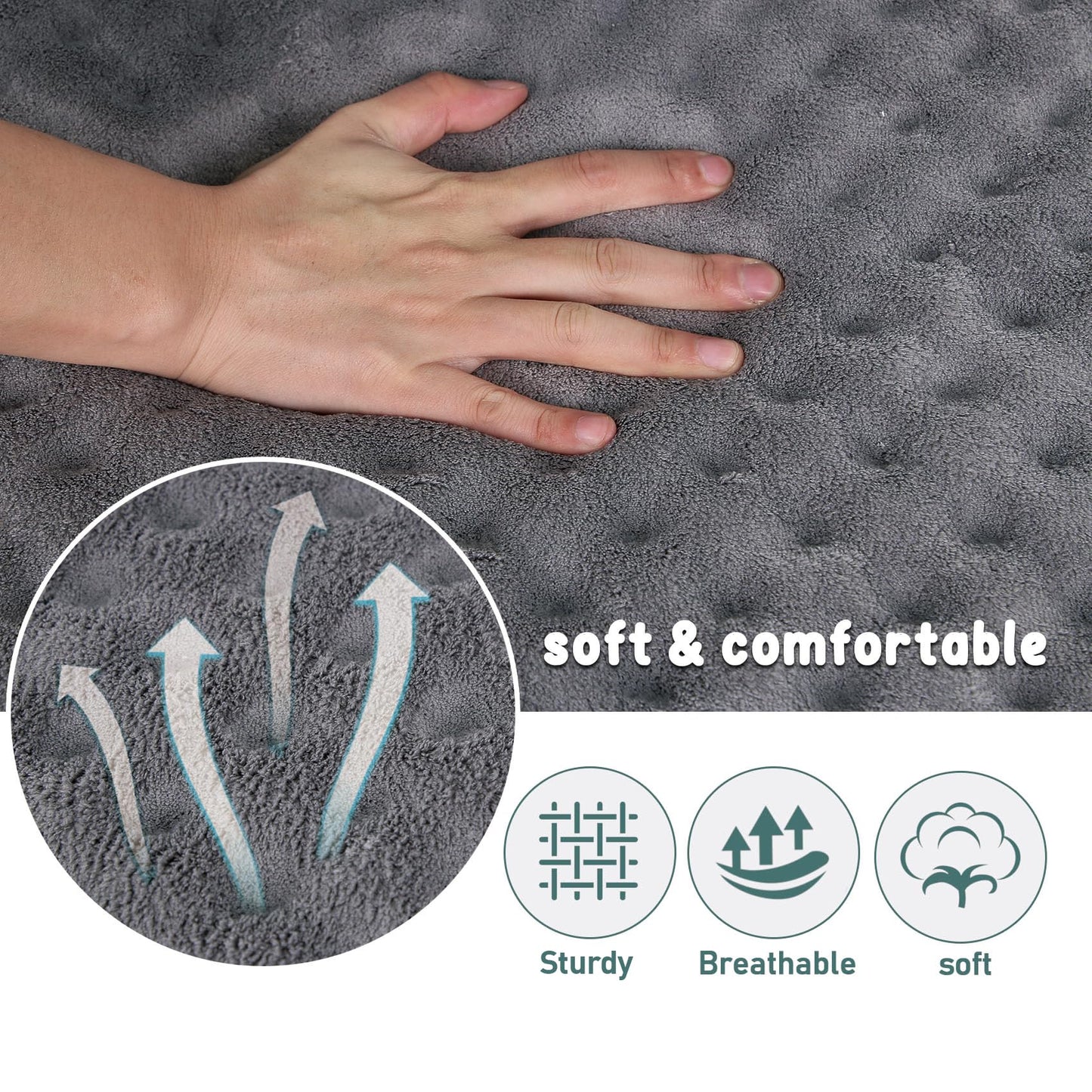 Dog Crate Pad 30x19 inch Gray Memory Foam Dog Bed Mat Small Medium Grey Washable Puppy Sleeping Bed Anti Slip