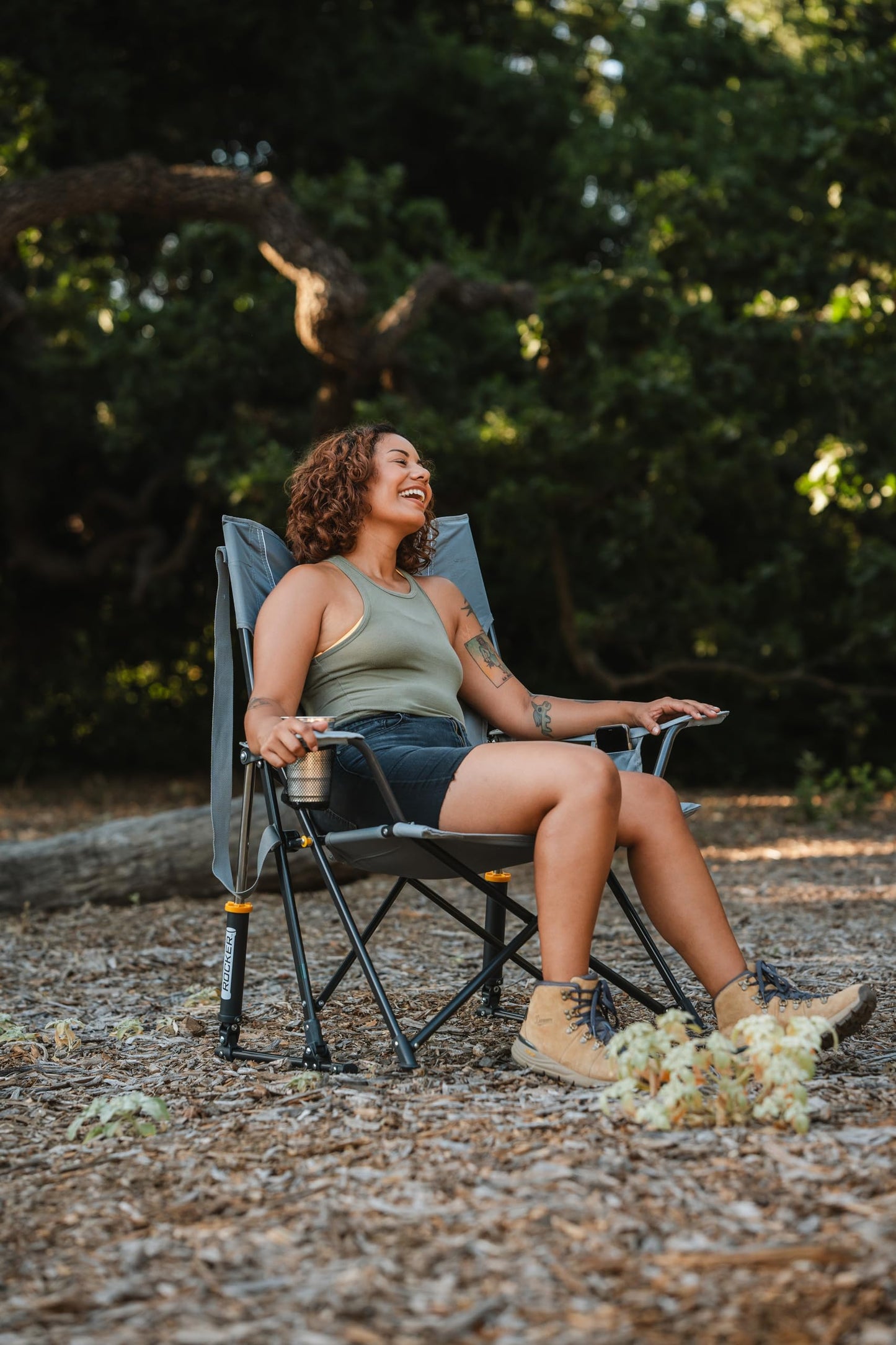 GCI Outdoor Comfort Pro Rocker Outdoor Rocking Chair with Beverage Holder