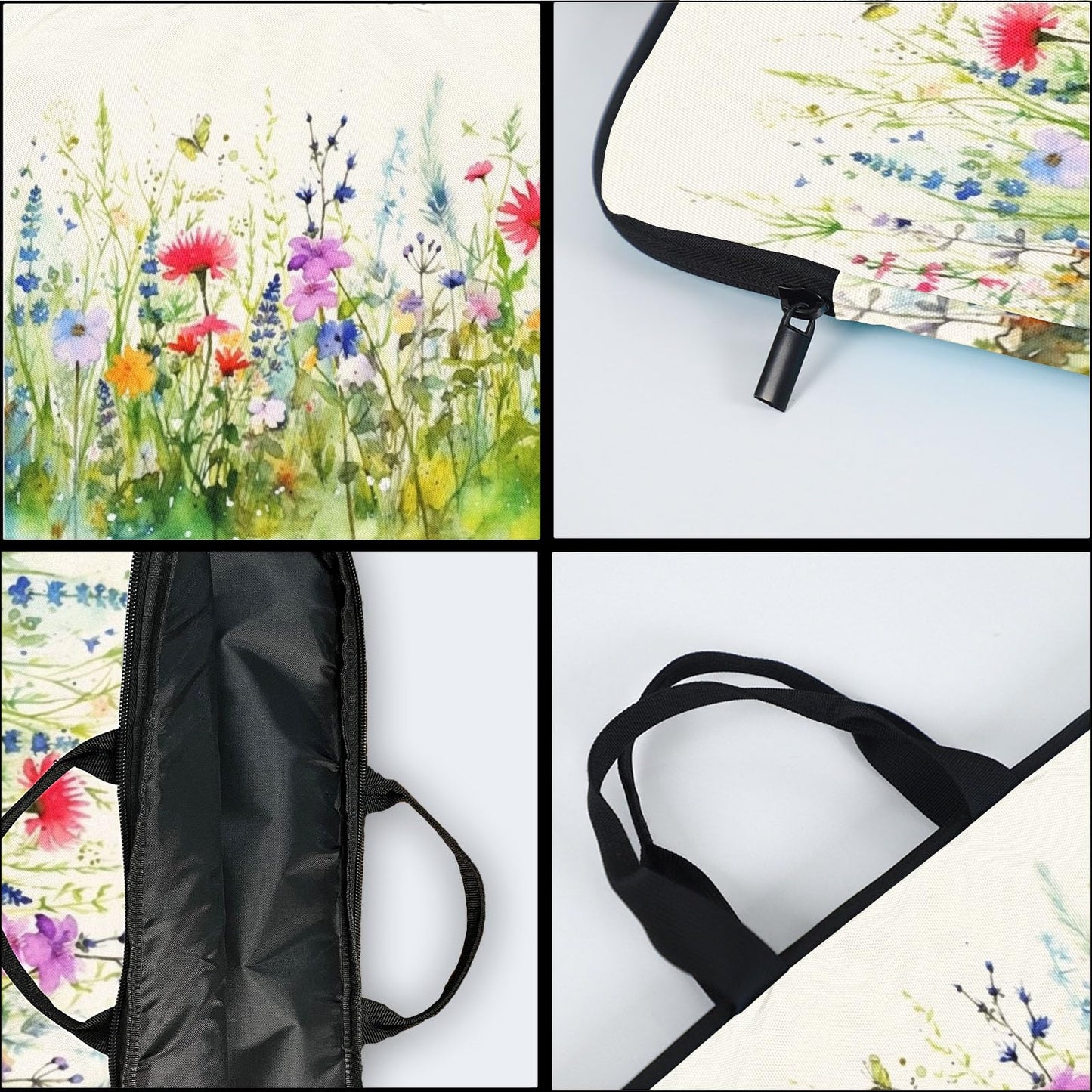RUUHLJLET 15-Inch Laptop Sleeve – Stylish, Lightweight, Shockproof, Water-Resistant Case for Lenovo, HP, Dell, Asus Notebooks - Plant Flower