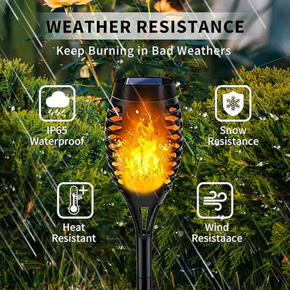 Swingers Solar Lights Outdoor,Solar Torch Lights with Flickering Flame,Waterproof Outdoor Garden Lights for Outside Patio Pathway Yard Decorations(8, Yellow)