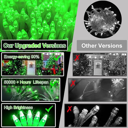 750 LED 256FT Christmas String Lights Outdoor, Christmas Light with 8 Lighting Modes& Timer & Memory, Plug in Outdoor Waterproof Clear Wire Twinkle Light for for Xmas Yard Tree Party Decor Green
