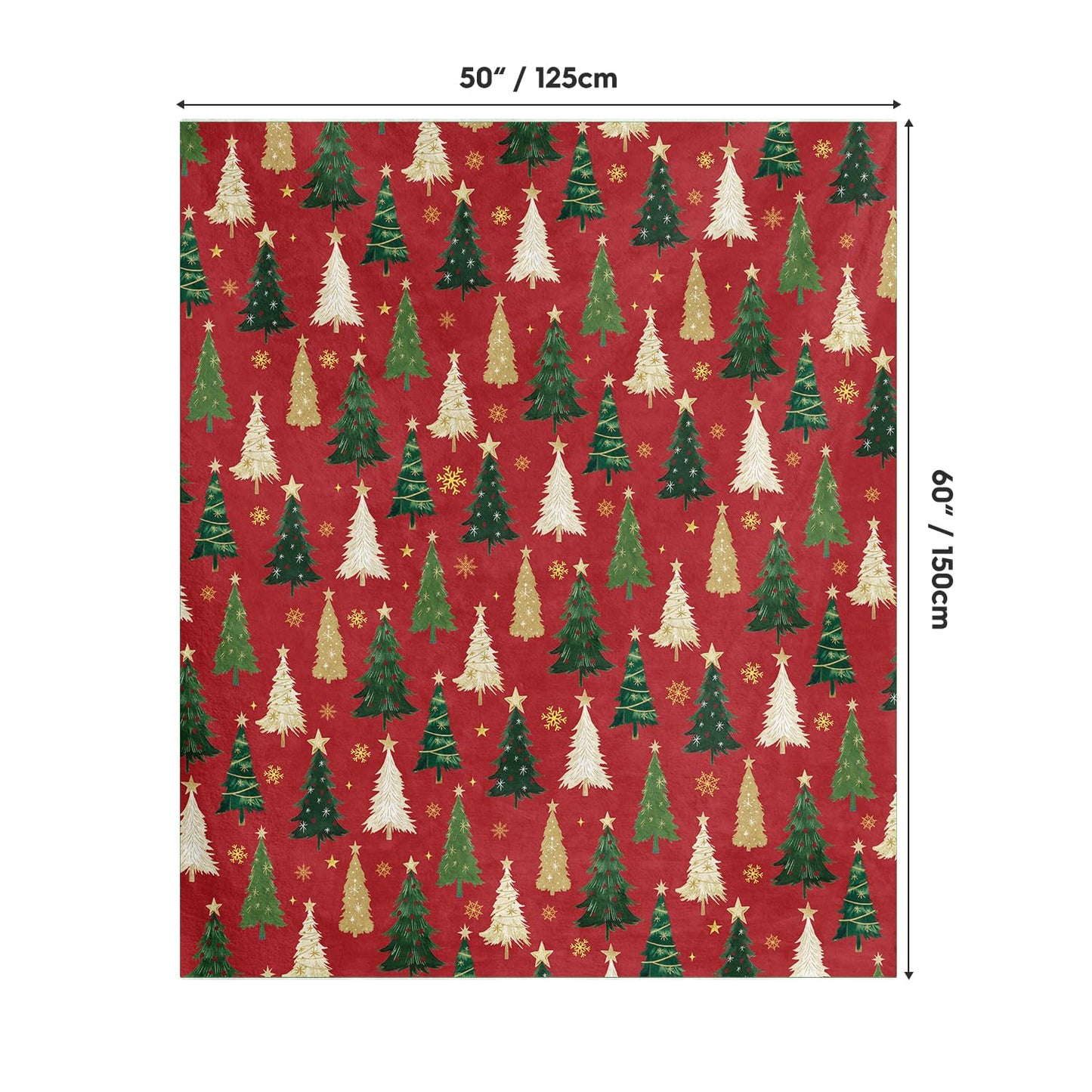 Horaldaily Christmas Flannel Blanket Throw, Christmas Red Tree Soft Fuzzy Plush Cozy Fleece Blankets for Couch Sofa Bed Lounging, Ideal Gifts for Kids Adults Wife Self, 50x60