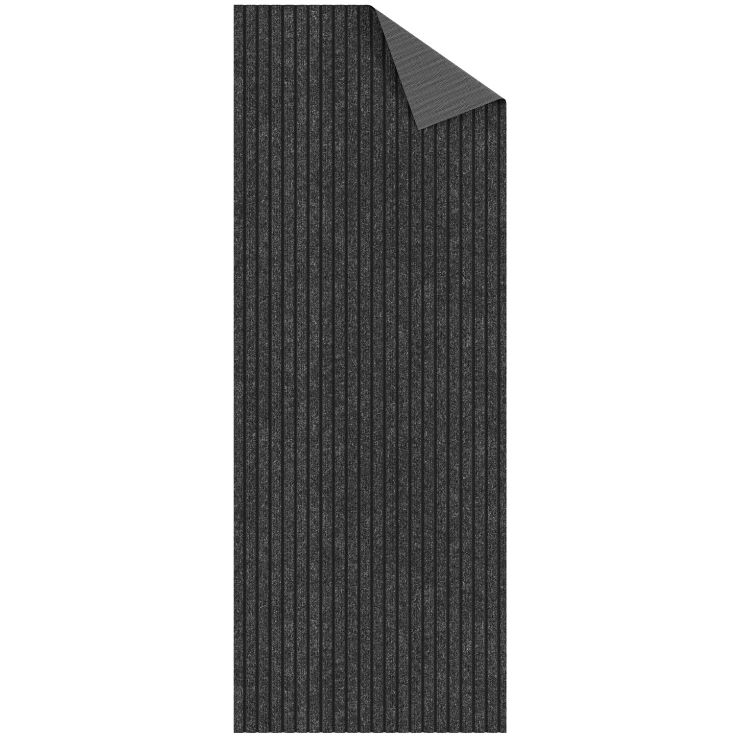 Ottomanson 2'7" x 5' Mud Mat Area Rug Scraper Carpet - Non-Slip, Dirt Trapping for Indoor & Outdoor Use - Ideal for Entryway, Garage, Kitchen, Patio & High-Traffic Areas, Black