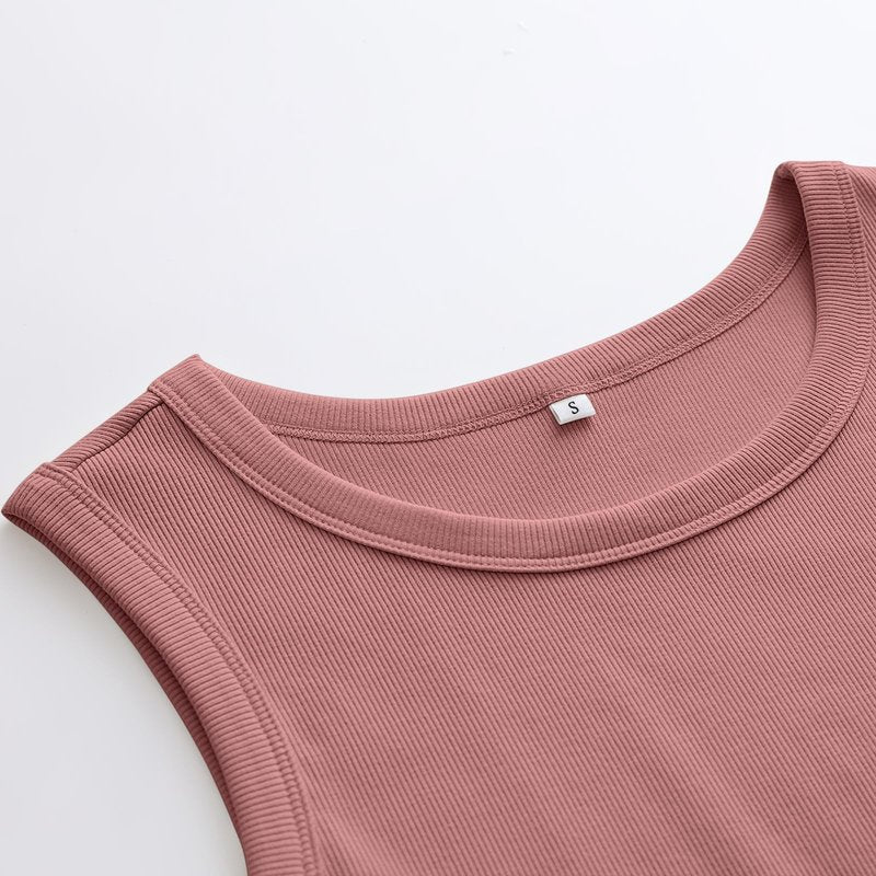 ANRABESS Womens Sleeveless High Neck Tank Tops Fashion Summer Casual Basic Slim Fit Ribbed Racerback Top Shirt Clothes Rust XX-Large