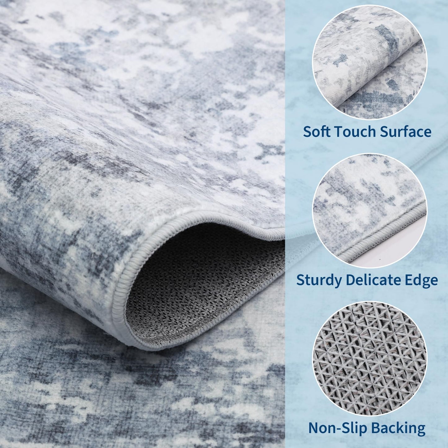 GarveeHome Large Area Rugs 10x14 for Living Room, Abstract Washable Rug Modern Non Slip Floor Mat Carpet Indoor Thin Accent Rug for Bedroom Dining Room Playroom Nursery Home Decor